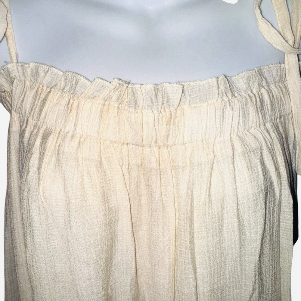 &Merci Kathleen Boho Tired Shoulder Ties Elegant Cream Maxi Dress - Picture 6 of 12